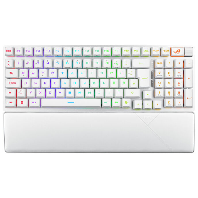 ASUS ROG Strix Scope II 96 RX Wireless Gaming Tastatur, 96%, RGB - weiß, ROG RX RED