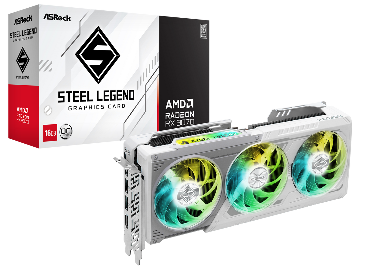 ASRock AMD Radeon RX 9070 Steel Legend 16 Go GDDR6 OC