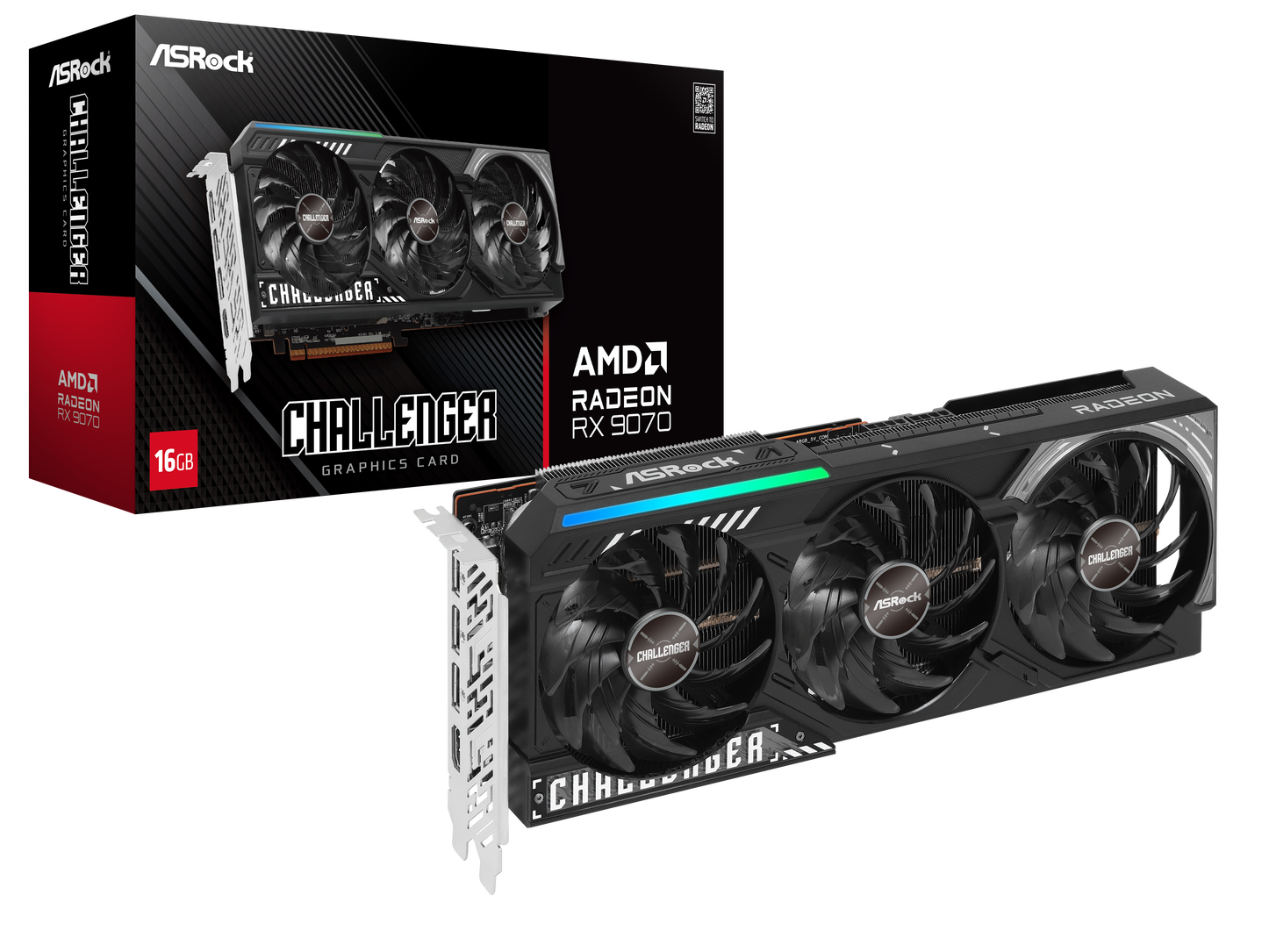 ASRock Radeon RX 9070 Challenger Grafikkarte, 16384 MB GDDR6
