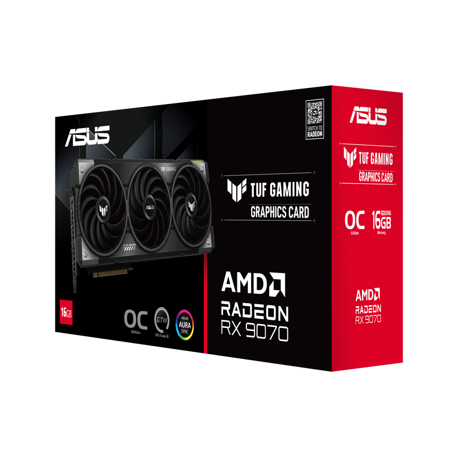 ASUS TUF Radeon RX 9070 OC Edition Grafikkarte, 16384 MB GDDR6