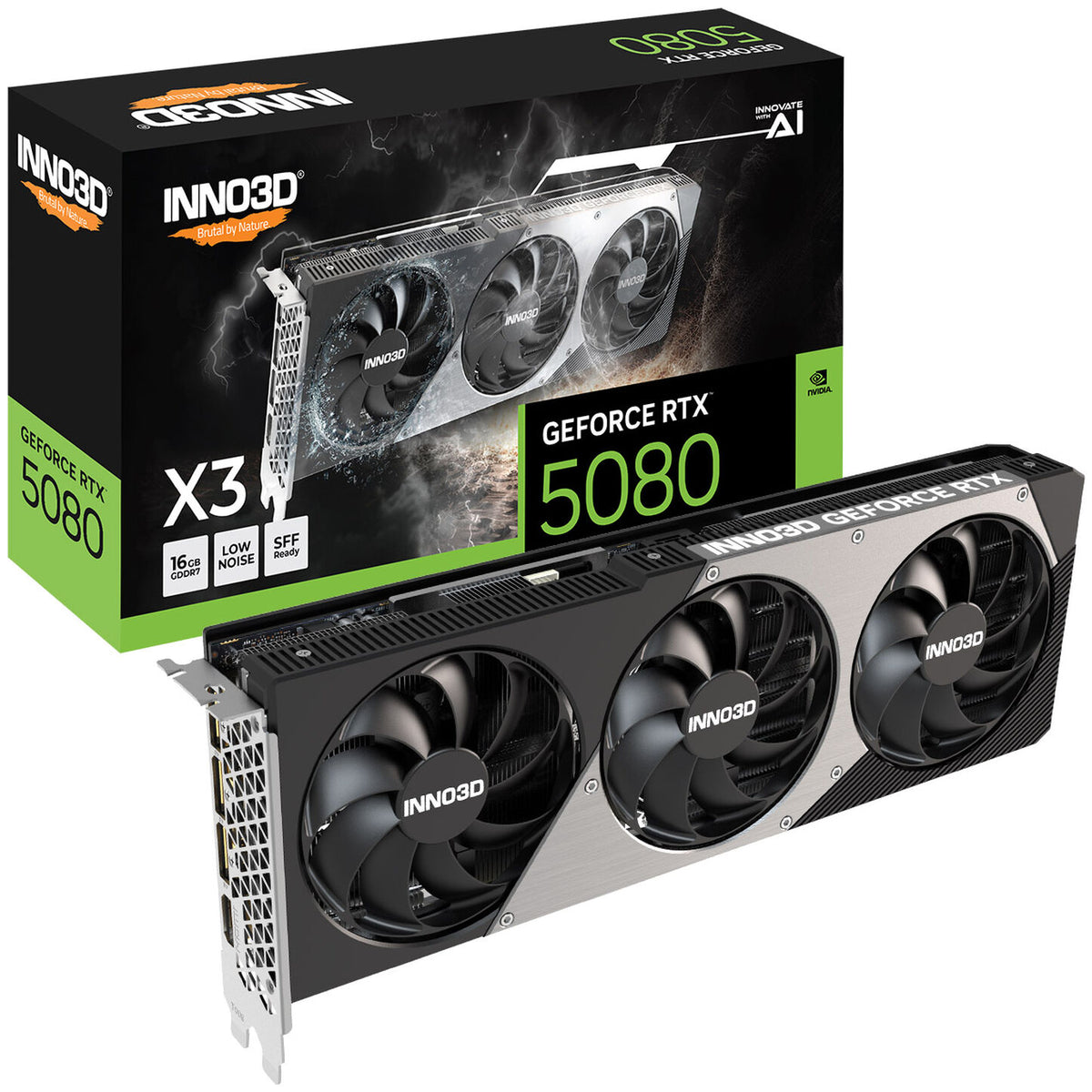 Inno3D X3 GeForce RTX 5080 16GB GDDR7 Black / Silver