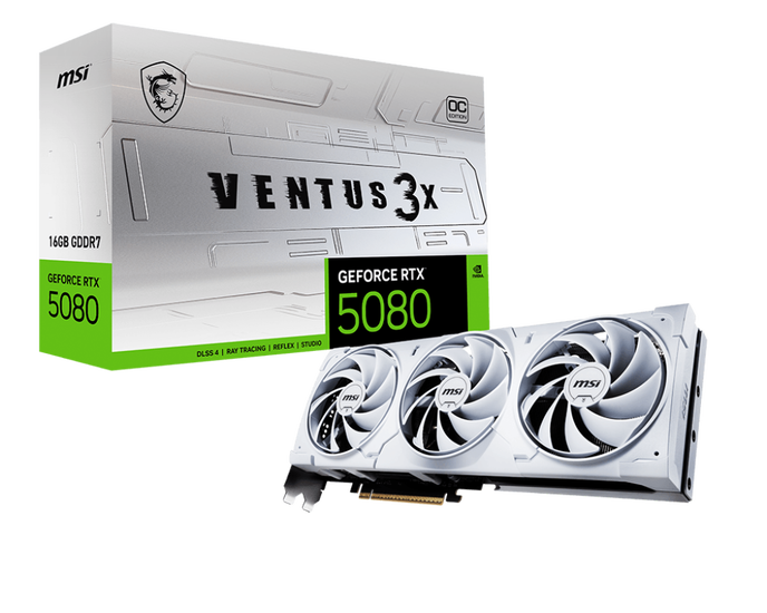 MSI GeForce RTX 5080 16G Ventus 3X OC White, 16384 MB GDDR7
