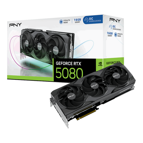 PNY GeForce RTX 5080 16GB Overclocked Triple Fan GDDR7