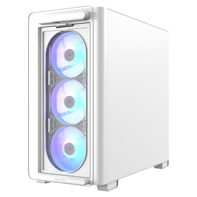 Asus A23 PLUS Micro ATX Mid Tower White Tempered Glass Side Panel, USB 3.2 Gen 2 Type-C, USB 3.2 Gen 1 Type-A