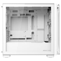 Asus A23 PLUS Micro ATX Mid Tower White Tempered Glass Side Panel, USB 3.2 Gen 2 Type-C, USB 3.2 Gen 1 Type-A