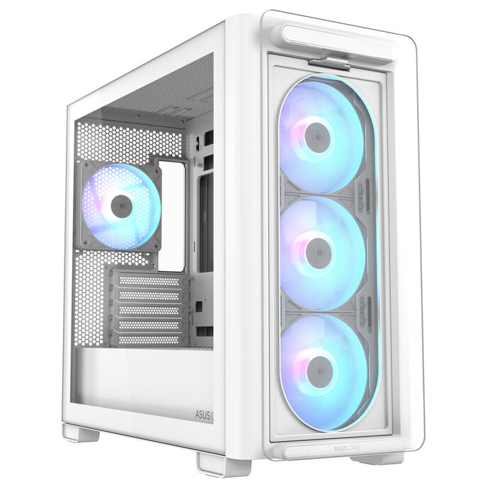 ASUS A23 PLUS ARGB Micro-ATX Gehäuse, Tempered Glass - weiß