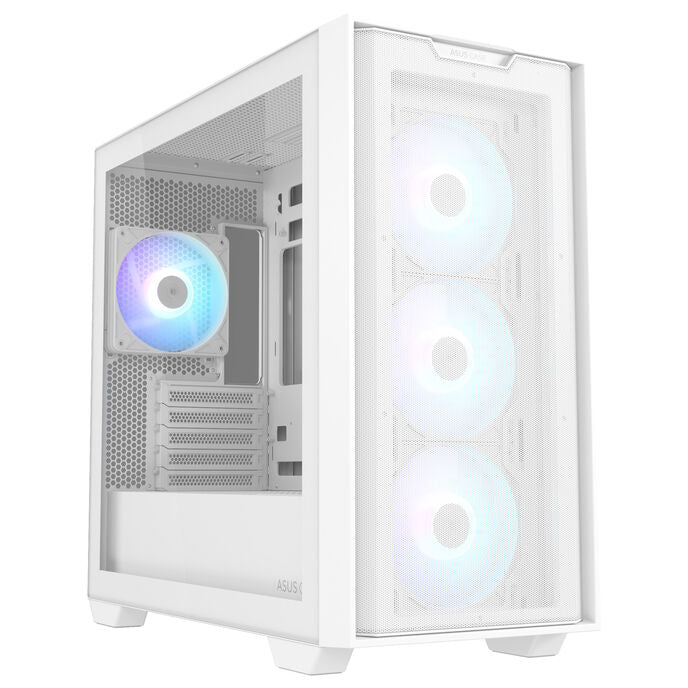 ASUS A21 PLUS ARGB Micro-ATX Gehäuse, Tempered Glass - weiß