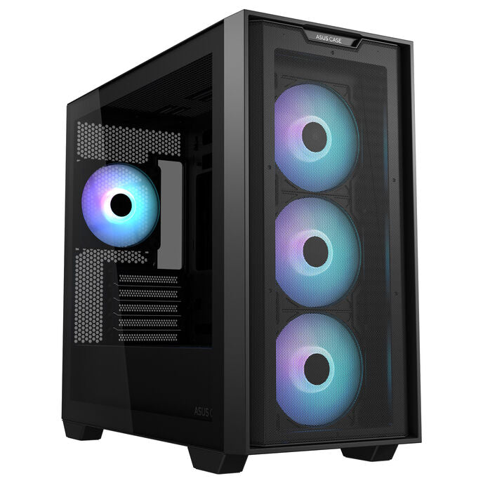 Asus A21 PLUS Mini tour Micro ATX noir avec panneau latéral en verre trempé et USB 3.2 Gen 1 Type-A