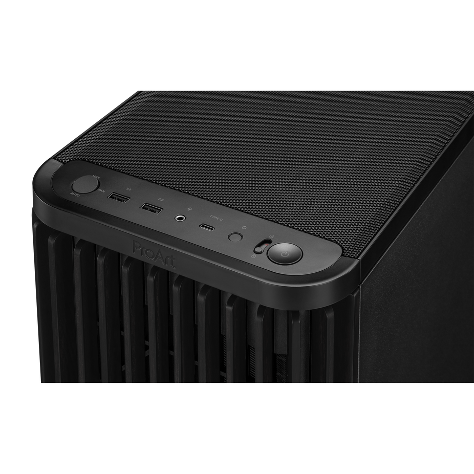 Asus ProArt PA401 Wood Edition ATX Mid Tower Black with Tempered Glass Side Panel