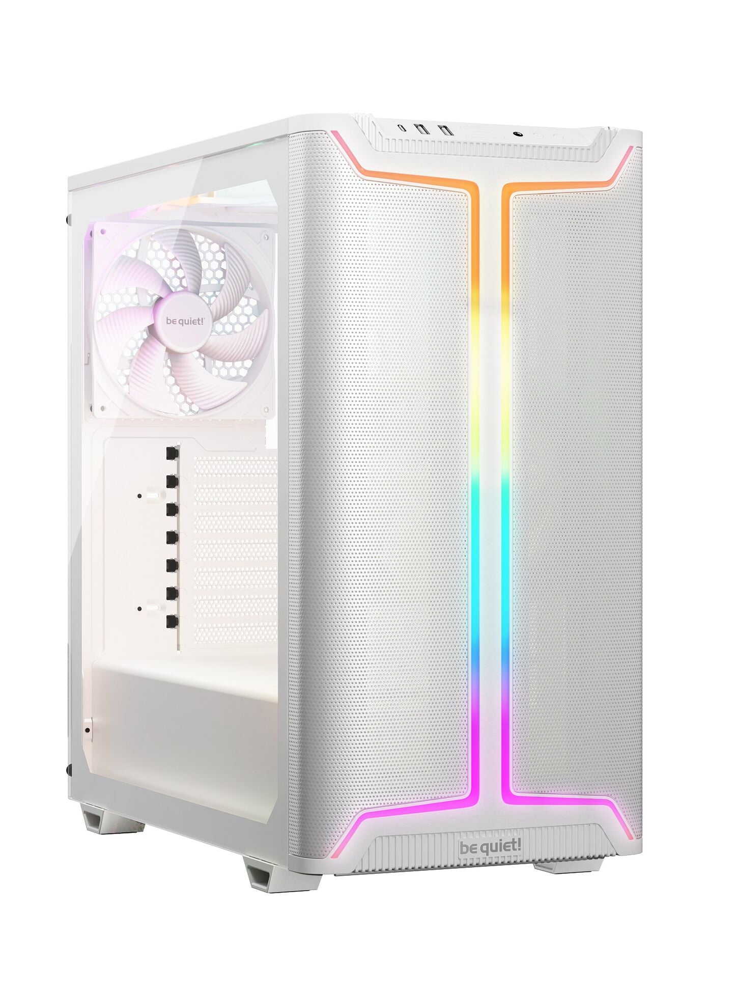 be quiet! Pure Base 501 DX PC-Gehäuse, Midi-Tower, ATX, ARGB, Tempered Glass - weiß