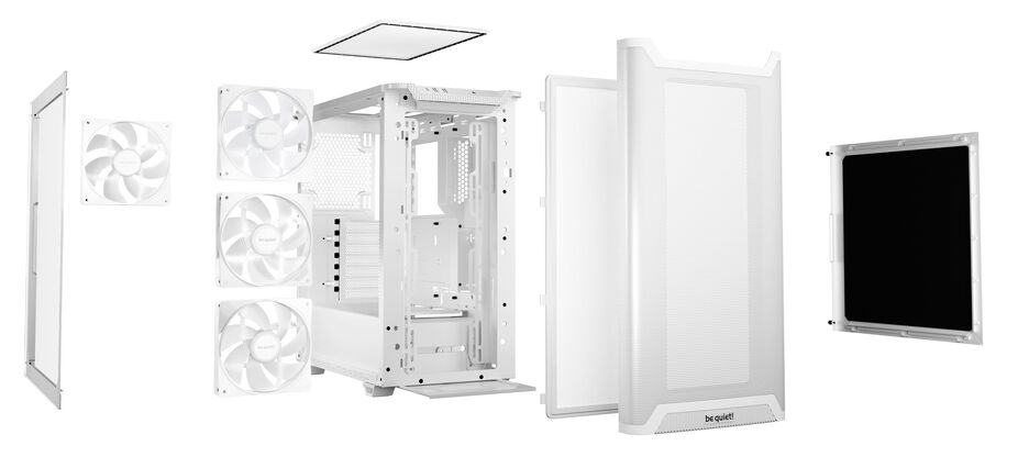 be quiet! Pure Base 501 LX PC-Gehäuse, Midi-Tower, ATX, Tempered Glass - weiß