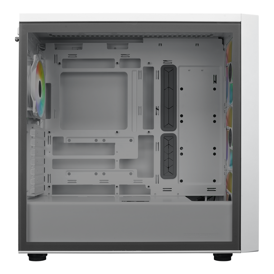 Cooler Master MasterBox 600 ATX Mid Tower White Tempered Glass Side Panel, USB 3.2 Gen 2x2 Type-C, USB 3.2 Gen 1 Type-A