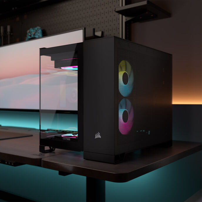 Corsair 2500X Link RGB Micro-ATX Gehäuse, Tempered Glass - schwarz