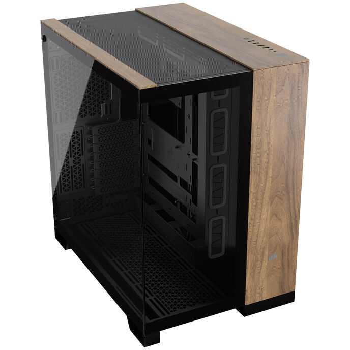 Corsair 6500X Midi-Tower, Tempered Glass - schwarz/walnussholz