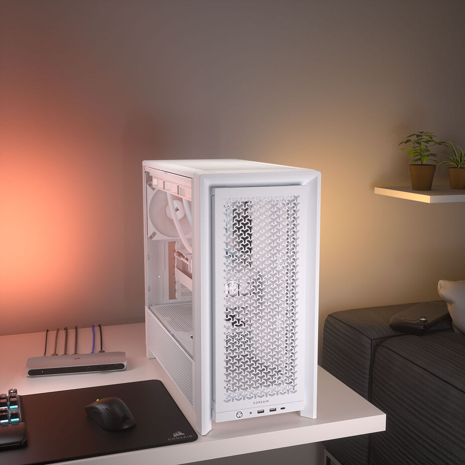 Corsair FRAME 4000D Modular Mid-Tower PC ATX Case - White