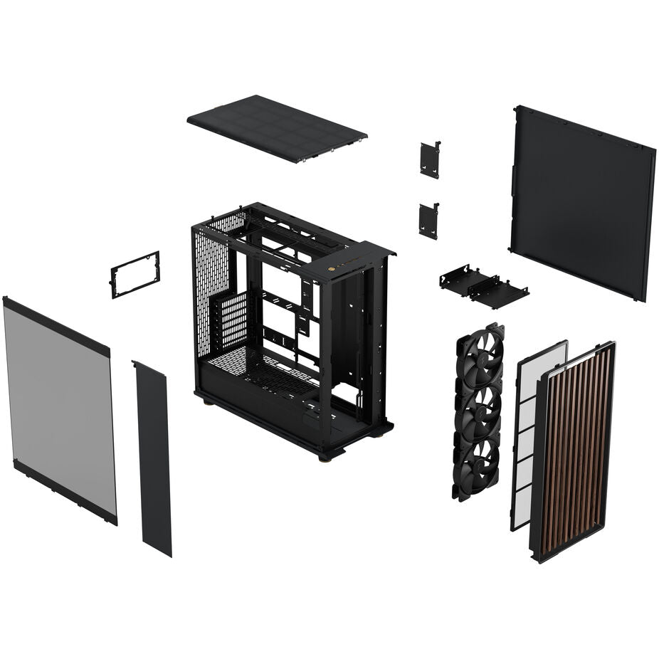 Fractal Design North XL RC ATX Full Tower Charcoal Black with Tinted Tempered Glass Side Panel and USB 3.2 Gen 2 Type-C USB 3.2 Gen 1 Type-A
