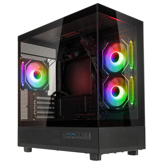 GSI SmartAssembly ARGB Glass Micro-ATX Case - 750W Gold