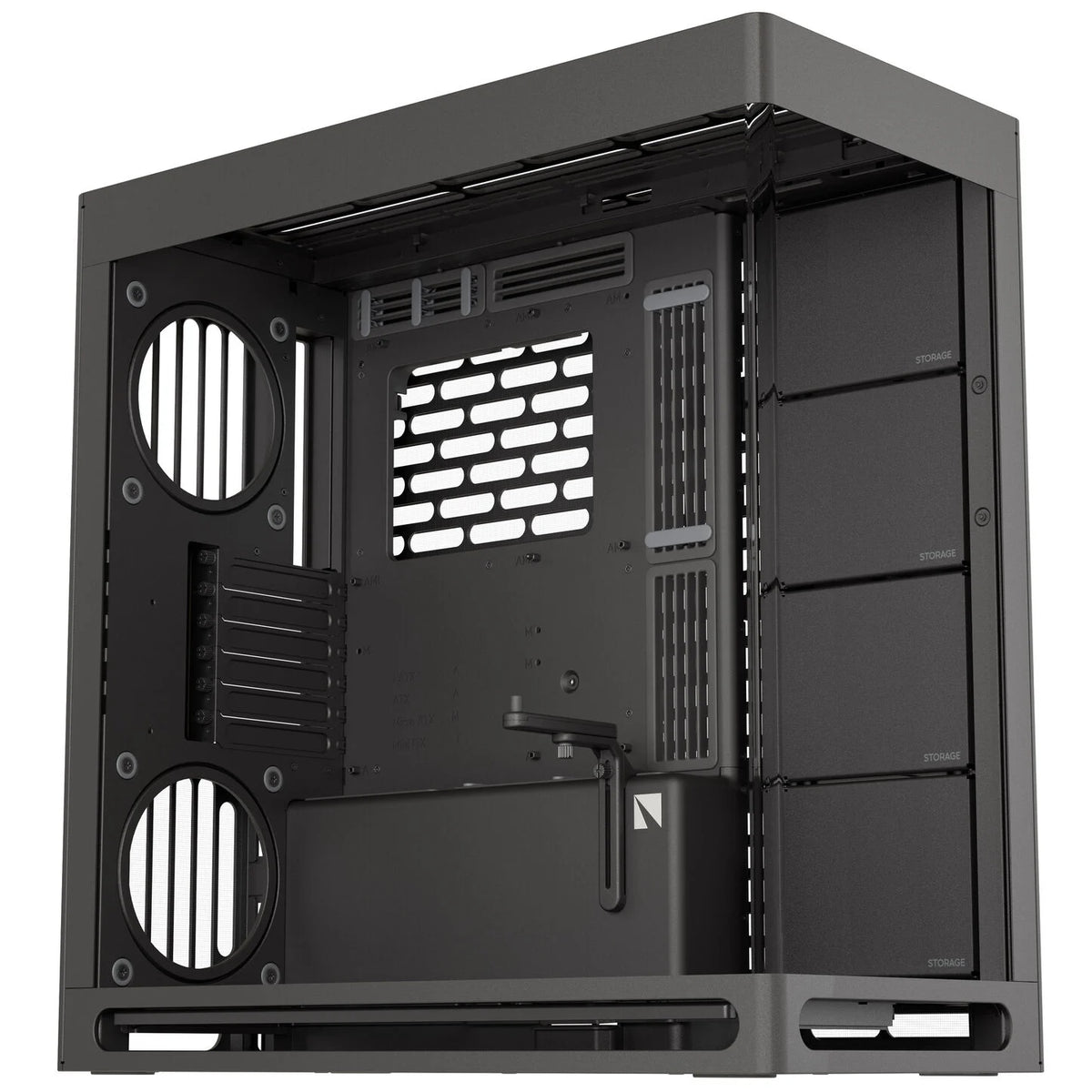 HAVN HS420 Boîtier moyen tour ATX noir avec panneau latéral en verre trempé et panneau avant USB 3.2 Gen 2 Type-C, USB 3.2 Gen 1 Type-A