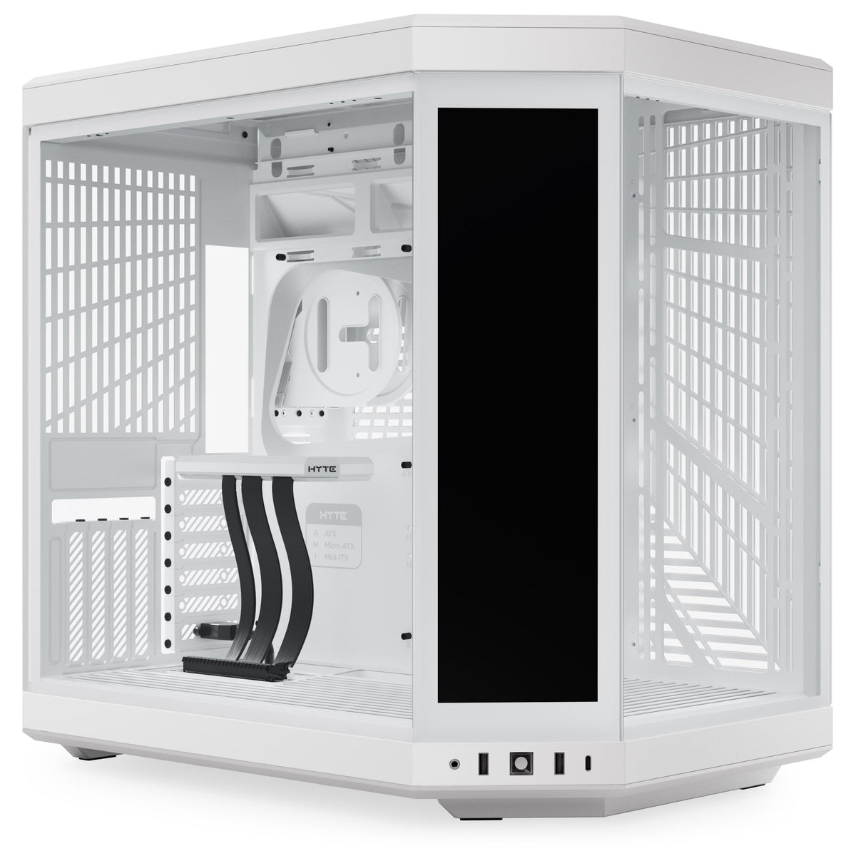 HYTE - Y70 Touch Infinite Dual Chamber ATX Mid Tower Modern Aesthetic Case with Integrated 2.5K IPS Touchscreen - Snow White