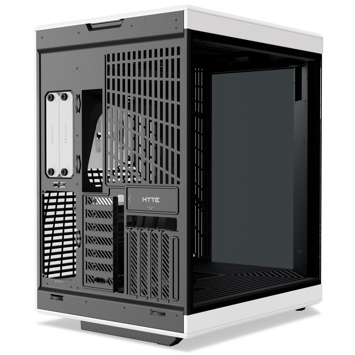 Hyte Y70 Touch Infinite Dual Chamber ATX Mid Tower Modern Aesthetic Case with Integrated 2.5K LCD Touchscreen - Panda/White