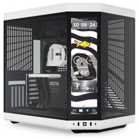 Hyte Y70 Touch Infinite Dual Chamber ATX Mid Tower Modern Aesthetic Case with Integrated 2.5K LCD Touchscreen - Panda/White