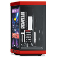 HYTE Y70 Touch Infinite ATX Mid Tower Red / Black Tempered Glass Side Panel, USB 3.2 Gen 2 Type-C, USB 3.2 Gen 1 Type-A