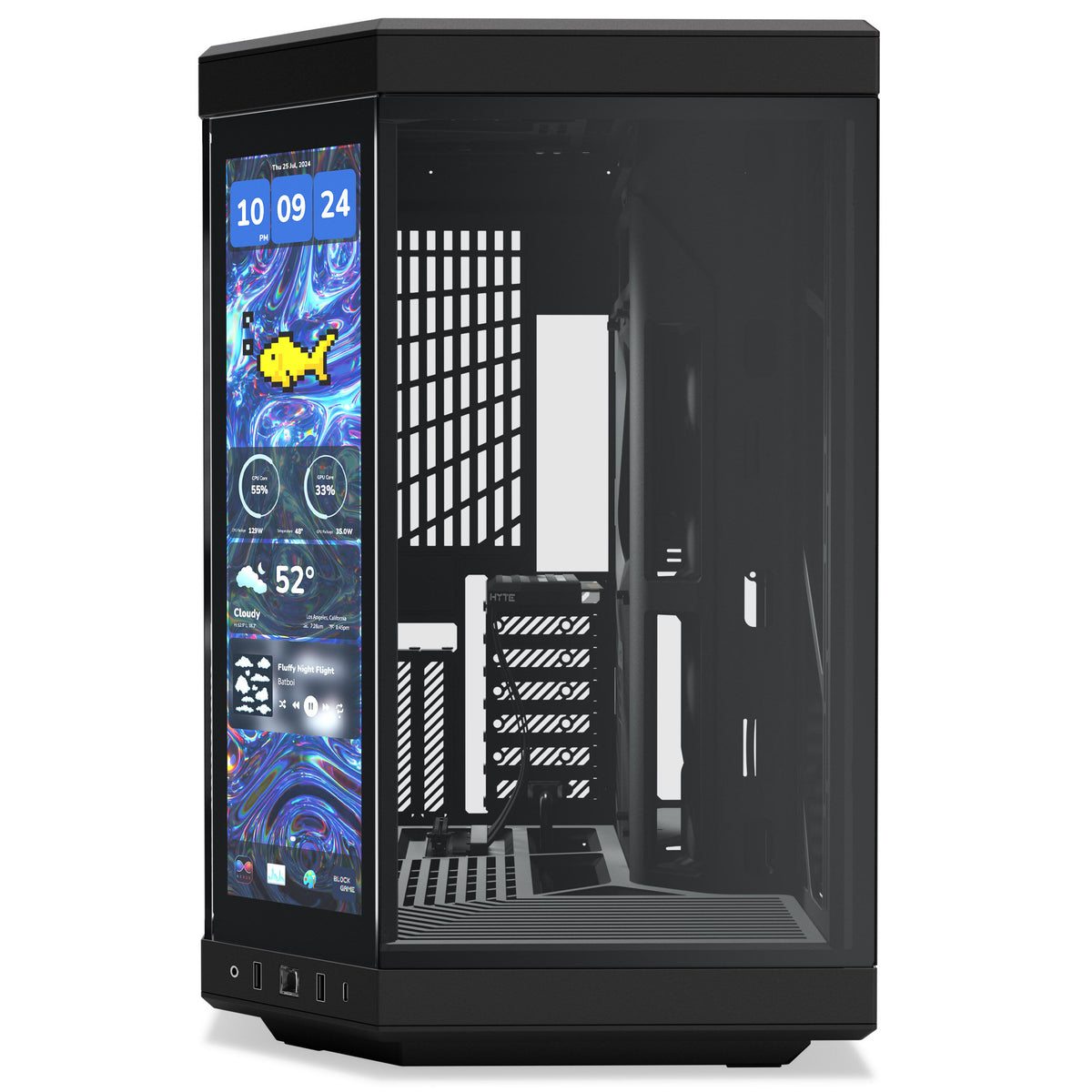 HYTE - Y70 touch infinite Dual Chamber ATX Mid Tower Modern Aesthetic Case With Integrated 2.5K IPS Touchscreen - Pitch Black