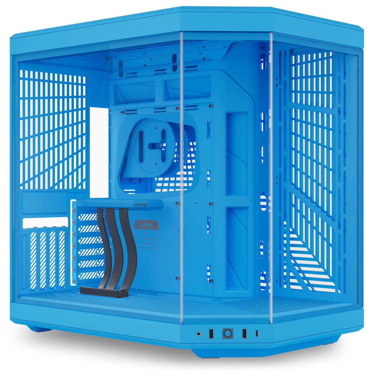 HYTE Y70 ATX Mid Tower Blue Tempered Glass Side Panel