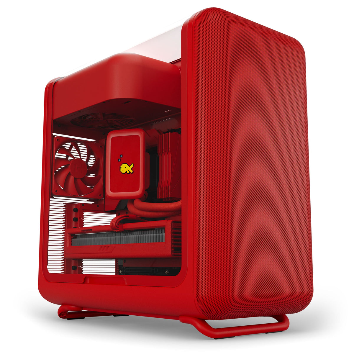 HYTE X50 ATX Mid Tower Red with Tempered Glass Side Panel