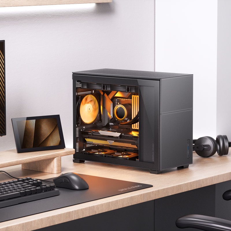 Jonsbo D31 MESH MicroATX Mini Tower Black Tempered Glass Side Panel