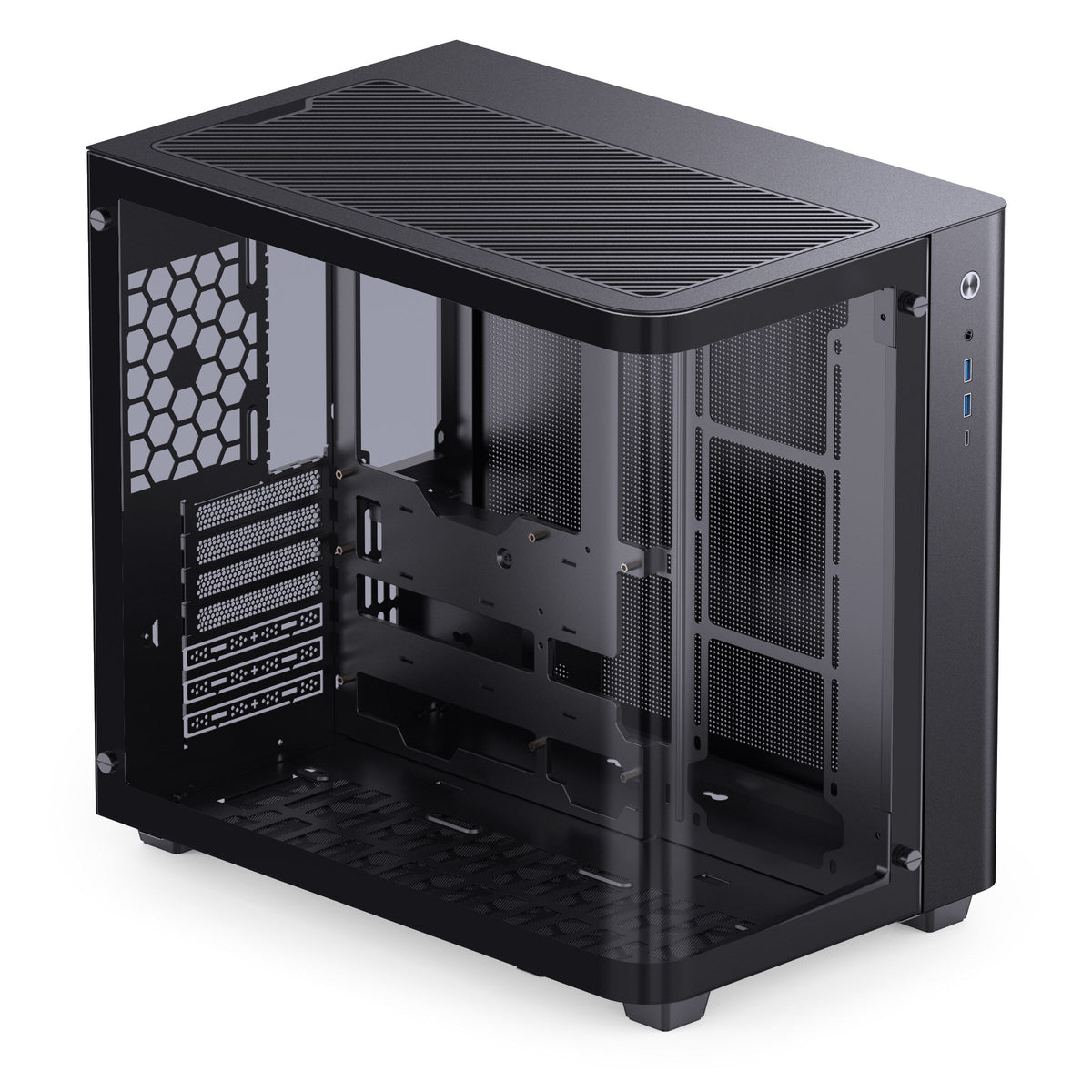 Jonsbo TK-3 ATX Mid Tower Black Tempered Glass Side Panel, USB 3.2 Gen 2 Type-C, USB 3.2 Gen 1 Type-A