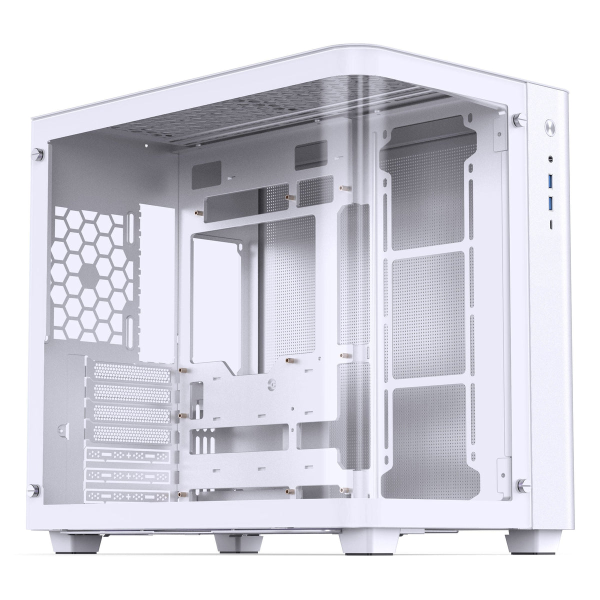 Jonsbo TK-3 ATX Mid Tower White with Tempered Glass Side Panel and USB 3.2 Gen 2 Type-C, USB 3.2 Gen 1 Type-A