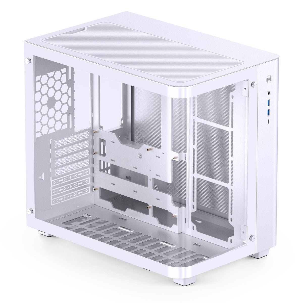 Jonsbo TK-3 ATX Mid Tower White with Tempered Glass Side Panel and USB 3.2 Gen 2 Type-C, USB 3.2 Gen 1 Type-A