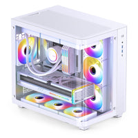 Jonsbo TK-3 ATX Mid Tower White with Tempered Glass Side Panel and USB 3.2 Gen 2 Type-C, USB 3.2 Gen 1 Type-A