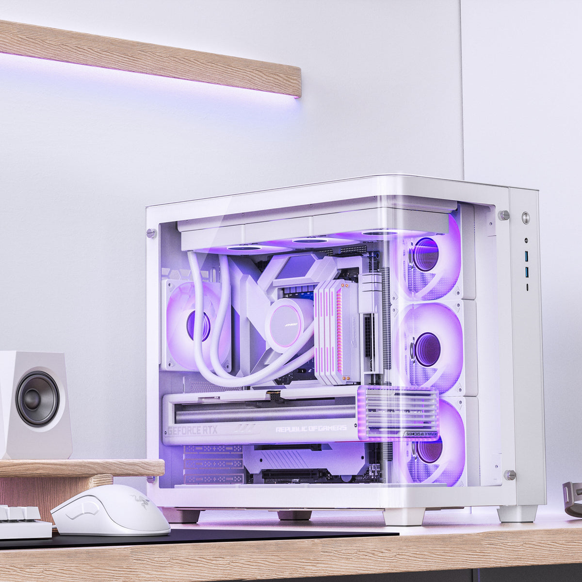 Jonsbo TK-3 ATX Mid Tower White with Tempered Glass Side Panel and USB 3.2 Gen 2 Type-C, USB 3.2 Gen 1 Type-A