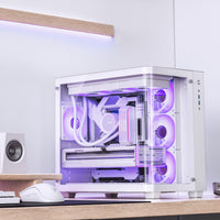 Jonsbo TK-3 ATX Mid Tower White with Tempered Glass Side Panel and USB 3.2 Gen 2 Type-C, USB 3.2 Gen 1 Type-A