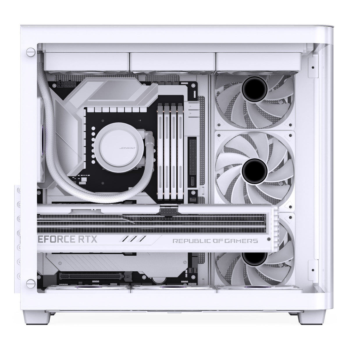 Jonsbo TK-3 ATX Mid Tower White with Tempered Glass Side Panel and USB 3.2 Gen 2 Type-C, USB 3.2 Gen 1 Type-A