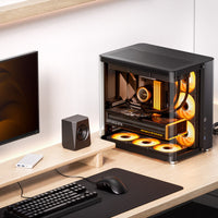 Jonsbo TK-2 2.0 ATX Mid Tower Black with Tempered Glass Side Panel and USB 3.2 Gen 2 Type-C USB 3.2 Gen 1 Type-A