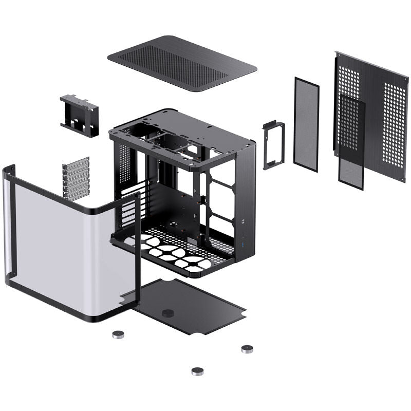 Jonsbo TK-2 2.0 ATX Mid Tower Black with Tempered Glass Side Panel and USB 3.2 Gen 2 Type-C USB 3.2 Gen 1 Type-A