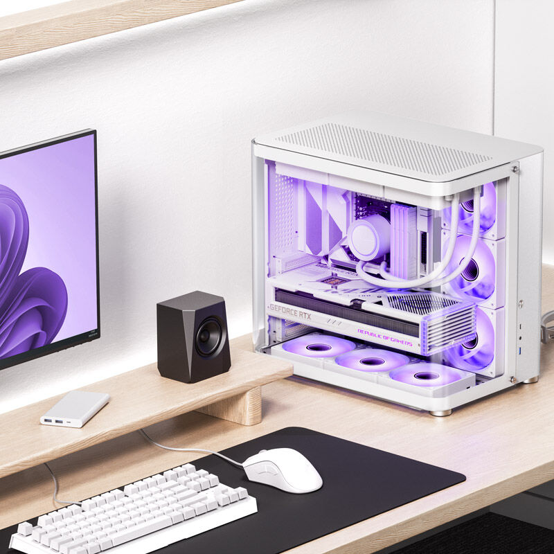 Jonsbo TK-2 2.0 ATX Mid Tower bianco con pannello laterale in vetro temperato e USB 3.2 Gen 2 Type-C, USB 3.2 Gen 1 Type-A