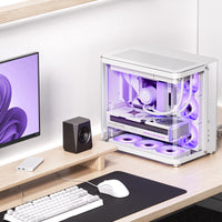 Jonsbo TK-2 2.0 ATX Mid Tower bianco con pannello laterale in vetro temperato e USB 3.2 Gen 2 Type-C, USB 3.2 Gen 1 Type-A