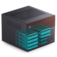 Jonsbo N4 Micro ATX Desktop Black / Brown Mesh Side Panel, USB 3.2 Gen 2 Type-C, USB 3.2 Gen 1 Type-A