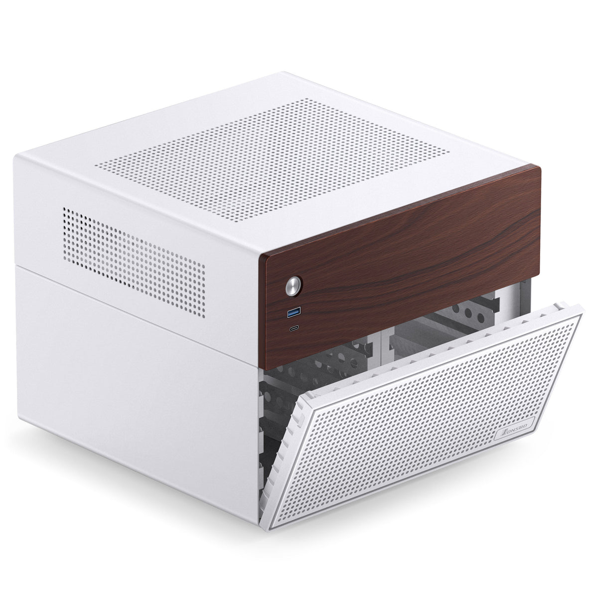 Jonsbo N4 MicroATX Desktop White / Brown Mesh Side Panel, USB 3.2 Gen 2 Type-C & USB 3.2 Gen 1 Type-A Front Panel