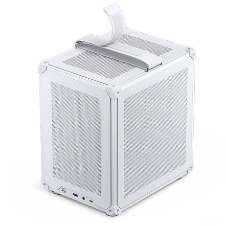 Jonsbo C6 PC-Gehäuse, Mini-Tower, Micro-ATX, mit Tragegriff - weiß