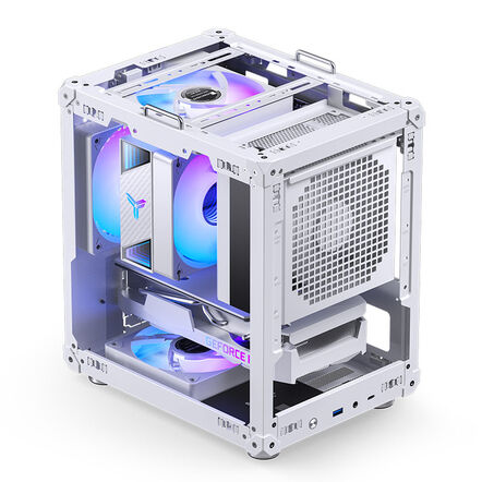 Jonsbo C6-ITX Mini-ITX Desktop White with Mesh Side Panel and USB 3.2 Gen 2 Type-C / USB 3.2 Gen 1 Type-A