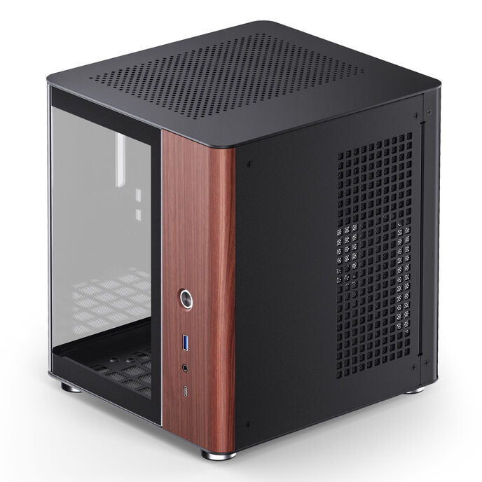 Jonsbo TK-0 Mini-ITX Desktop Black with Tempered Glass Side Panel and USB 3.2 Gen 2 Type-C, USB 3.2 Gen 1 Type-A Front Panel