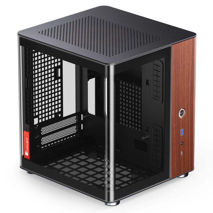 Jonsbo TK-0 Mini-ITX Desktop Black with Tempered Glass Side Panel and USB 3.2 Gen 2 Type-C, USB 3.2 Gen 1 Type-A Front Panel