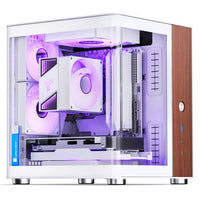 Jonsbo TK-0 PC Gehäuse, Mini-Tower, Mini-ITX, Tempered Glass, Holz - weiß