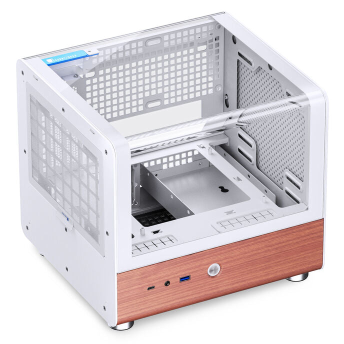 Jonsbo TK-0 Mini-ITX Desktop White Tempered Glass Side Panel, USB 3.2 Gen 2 Type-C, USB 3.2 Gen 1 Type-A