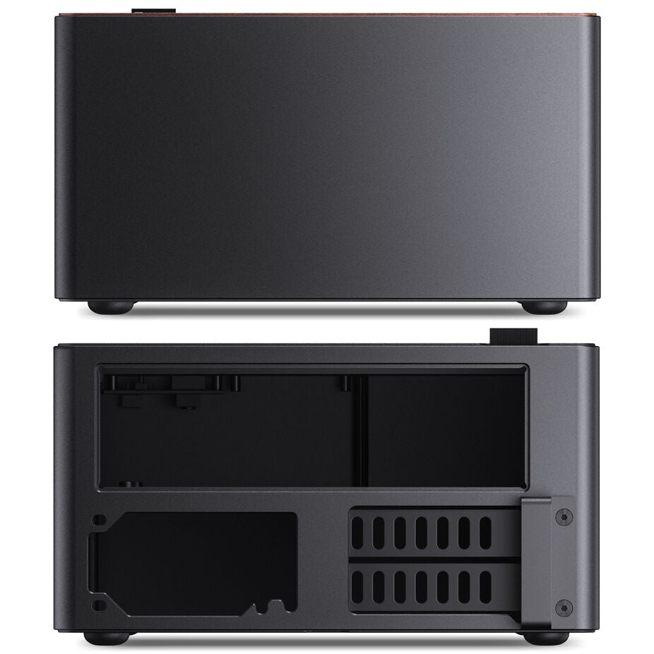 Jonsbo NV10 Mini-ITX Desktop Noir/Marron avec panneau latéral en maille et panneau avant USB 3.2 Gen 2 Type-C